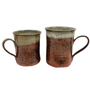 VINTAGE handmade glazed ceramic mugs